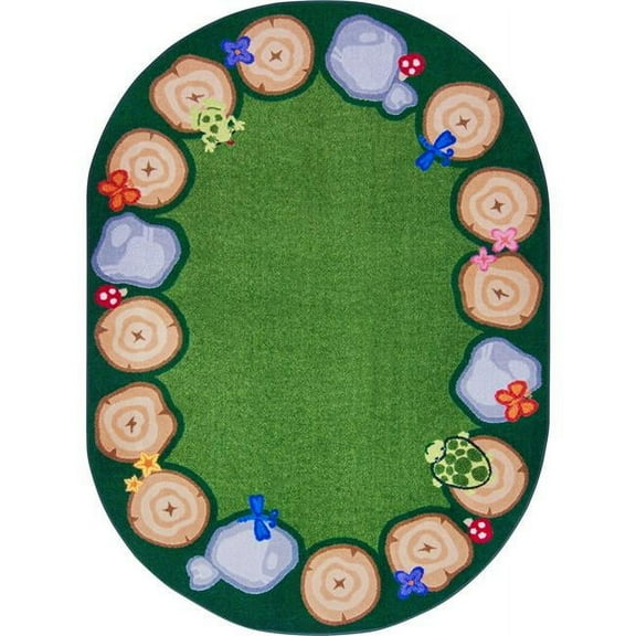 5 ft. 4 in. x 7 ft. 8 in. Stumped Oval Area Rug  Multi Color