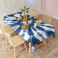 thumbnail image 3 of Blue White Tie Dye Mandala Pattern Rectangle Tablecloth 60"x102",Waterproof Polyester Rectangle Table Cloth, Wipeable Spillproof Polyester Tablecloth for Dining, Camping, Indoor and Outdoor, 3 of 6