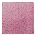 thumbnail image 4 of Bimba Pink Leaves & Flycather Bird Pure Silk Printed Head Bandanas Summer Neck Wrap Scarf 40 x 40 Inches, 4 of 6