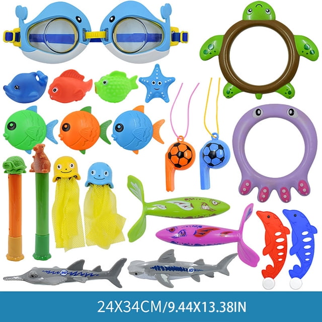 Ruiboury Non-toxic ABS Swimming Toys Set - Safe And Hypoallergenic For Kids Training Underwater Fun Diving Pool Game Smooth Line 92 92 1Set