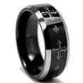 thumbnail image 5 of Metal Masters Mens 8mm Two-Tone Tungsten Ring Band Laser Etched Cross Design, 5 of 7