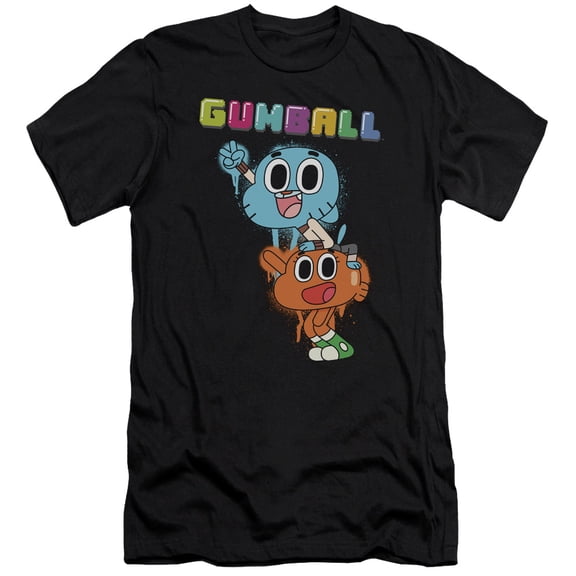 Amazing World Of Gumball - Gumball Spray - Premium Slim Fit Short Sleeve Shirt - Medium