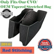 Advanblack Saddlebags Liners Red Thread Stitching Extended Bags Inserts Fits for 2014+ CVO Hard Saddlebags 2018+ Stock Tapered Bags