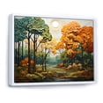 thumbnail image 2 of Designart "Orange Green Trees Canopy Collage IV" Landscapes Floater Framed Canvas Print, 2 of 7