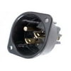 Leviton 5239 15 Amp, 125 Volt, Flanged Inlet Receptacle, Straight Blade, Commercial Grade, Grounding, Back Wired, Black