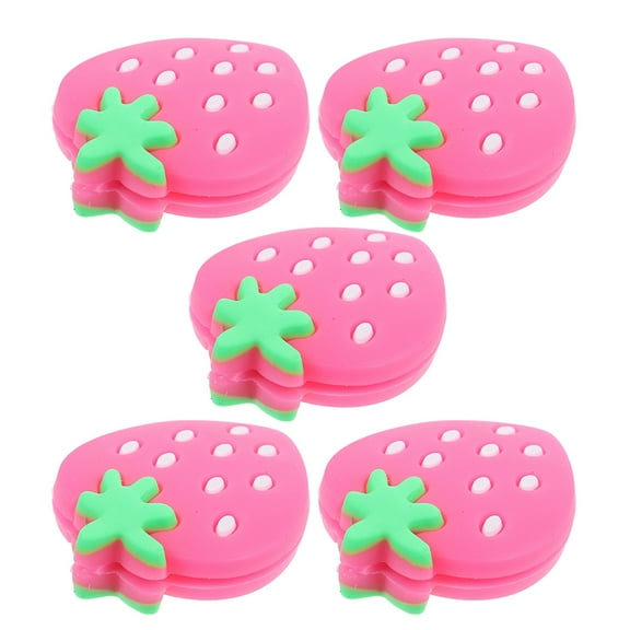 HOMEMAXS 5pcs Tennis Racket Dampener in Pink Silicone for Vibration Absorption and Stylish Strawberry Shape