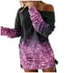 thumbnail image 1 of Vestido para mujer Casual de manga larga con cuello en O camiseta Mini vestidos de columpio de manga larga con volantes en niveles Casual fiesta otoño negro Midi vestido Fridja NMB815, 1 of 6
