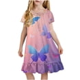 thumbnail image 2 of Cethrio Girls' Nightgowns Size 10-12, Loose Fit Comfy Short Sleeve Summer Kids Sleep Dresses Sleepwear Multicolor Size 10, 2 of 8