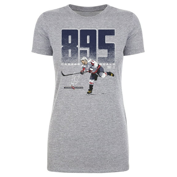 Women's 500 Level Alexander Ovechkin Heather Gray Washington Capitals NHL All-Time Leading Goal Scorer Bold T-Shirt