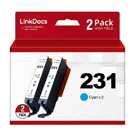 231 Cyan Ink Cartridge Replacement for Canon CLI-231 C Ink Cartridges to use with PIXMA TS8820 Printer 2 Pack