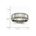 thumbnail image 6 of Grey Titanium Ring Band Wedding Grooved Comfort Edge 8mm Polished, 6 of 6