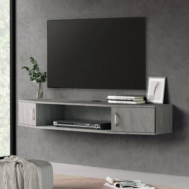 Fitueyes Wall Mounted Media Console Floating Tv Stand Storage Cabinet