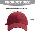 thumbnail image 2 of 57-61cm cap circumference adjustable big head circumference baseball cap soft top men and women summer solid color face capWine red, 2 of 5
