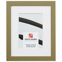 Craig Frames Confetti, 14x22 inch Modern Olive Green Picture Frame Matted for a 11x17 Photo