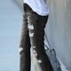 thumbnail image 5 of Pantalones con agujeros para mujer, pantalones desgastados para mujer, pantalones ajustados con dobladillo destrozado, pantalones con dobladillo destrozado, claridad notable, 5 of 9