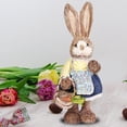 thumbnail image 1 of Estatuilla de Tejido de Paja Conejo de Pascua con Muñeca de Zanahoria Macarena Escultura de estatuilla de conejo, 1 of 8