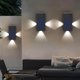 thumbnail image 4 of Luces LED, lámpara de escritorio, luz de noche, luz de lectura, luces solares para cercas con patrones de faros, luz solar de tres lados para exteriores, lámpara de pared para terraza o patio., 4 of 5