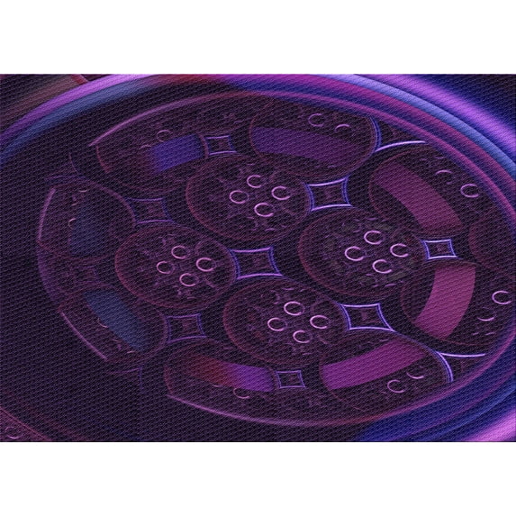 Ahgly Company Indoor Rectangle Patterned Deep Purple Area Rugs, 3' x 5'
