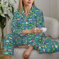 thumbnail image 6 of Yiaed Cars Transportation Print Pajamas Women's Long Sleeve Sleepwear Soft Button Down Loungewear Pjs Lounge Set Nightwear Womens Pajama Pants-XX-Large, 6 of 7