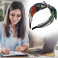 thumbnail image 2 of Unique Bargains 1 Pc Wide Tie Bow Geometric Headbands for Women Green, 2 of 6
