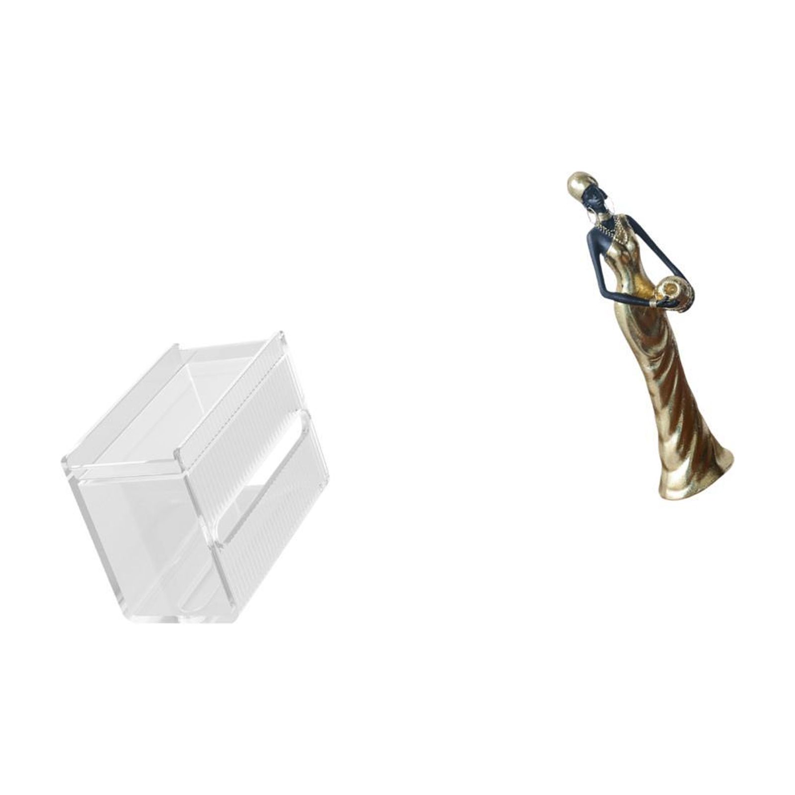 Fiocias Acrylic Toilet Paper Storage Box Modern Paper Towel Dispenser Wall Mounted Toilet Tissue Paper Holder African Tribal Lady Statue African Women Figurin