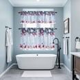 thumbnail image 3 of Red Blue Christmas Kitchen Curtains Sets for Windows 24 Inch Length, Xmas Balls Snowflake Botanical Rod Pocket Window Treatments Tier Curtains and Valances Set for Bedroom/Bathroom, 3 of 8