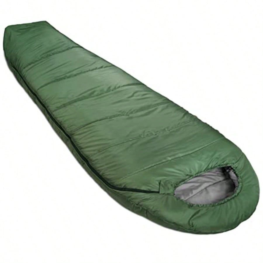 20F Cold Weather Mummy Sleeping Bag 82 Inches X 33 Inches Olive Green