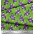 thumbnail image 2 of Soimoi Cotton Duck Fabric Leaves & Periwinkle Floral Print Fabric by Yard 56 Inch Wide, 2 of 3