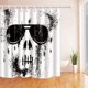 thumbnail image 1 of Cortina de Baño ABPHQTO Calavera con Gafas de sol 160x180 cm, 1 of 1