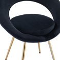 thumbnail image 7 of 2PCS Accent Velvet Chairs, Dining Chairs Single Sofa Comfy Upholstered Arm Chairs, Conversation Lounge Chairs with Gold Plated Legs, Suitable for Office, Lounge, Living Room, Black, 7 of 7