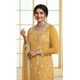 thumbnail image 3 of Haldi Function wear Indian Designer Salwar Kameez Outfits Pakistani Plazzo Suits ( Yellow, S - 38 ), 3 of 5