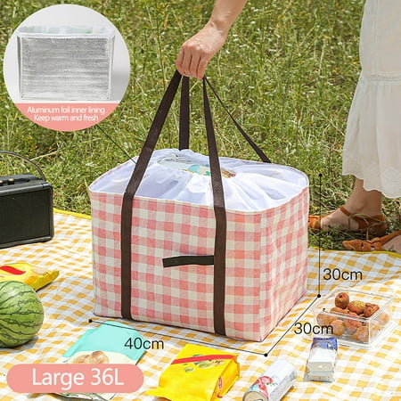 

Herrnalise Large-capacity Picnic Bag Outdoor Camping Insulation Picnic Bag Portable Portable Waterproof Lunch Bag Picnic Basket Home Decor on Clearance