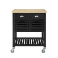 thumbnail image 4 of Linon Robbin Wood and Butcher Block Kitchen Cart in Black, 4 of 12