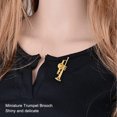 thumbnail image 3 of Trumpet Brooch, Musical Instrument Brooch Decoration Brass Retro  for Concert for Music Lover, 3 of 7