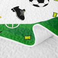 thumbnail image 5 of Manfei Soccer Sport Twin Quilt Set, Football Twin Coverlet Set, Green White Gold, Polka Dots Reversible 2pcs, 1 Bedspread and 1 Pillowcase, 5 of 7