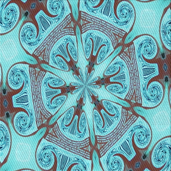 Ahgly Company Indoor Square Patterned Marble Blue Area Rugs, 4' Square