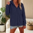 thumbnail image 3 of Aihuaihua Zip Up Hoodie Women Oversized 2026 Zip Up Y2K Hoodies Casual Long Sleeve Sweatshirts Fall Spring Track Jackets (Navy,M), 3 of 7