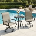 thumbnail image 3 of Arlopu 2pcs Patio Swivel Chairs, Outdoor 360° Rocker Dining Chairs w/ High Back & Armrest for Garden Deck Backyard, All-Weather Textilene, Brown, 3 of 12
