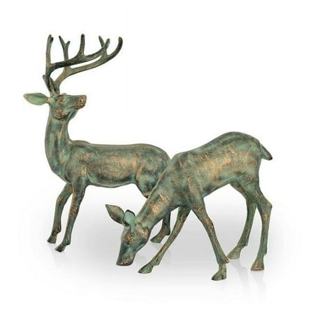 Garden Deer On Stake, Lodge - Set of 2