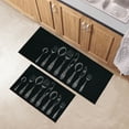 thumbnail image 3 of Chic Cutlery Print Black Wool-Effect Kitchen Mat and Runner Rug Set of 2, 3 of 5