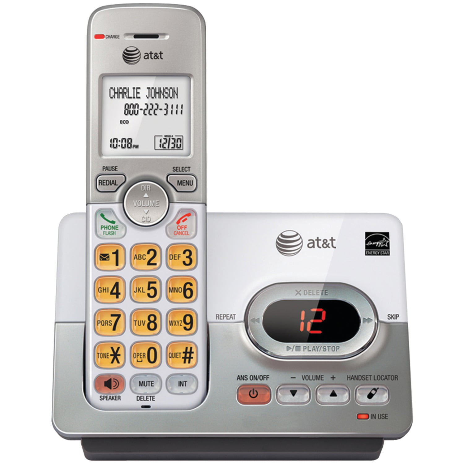 AT&T EL52103 DECT 6.0 Cordless Answering System with Caller ID & Call Waiting