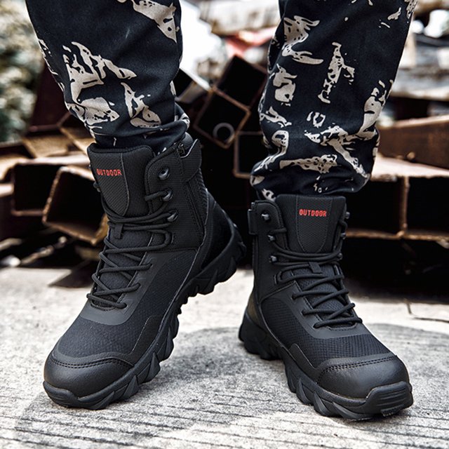 Botas de trabajo de seguridad para hombre botas tácticas militares impermeables y transpirables botines