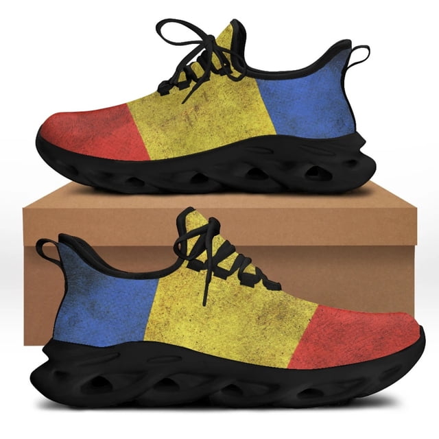Zapatillas deportivas con diseño de bandera para mujer, calzado deportivo para exteriores, para correr, de malla transpirable, para fútbol,