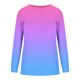 thumbnail image 4 of ICHUANYI Liquidación Moda Mujer Manga Larga Camiseta Verano Degradado Impresión Blusa Suelta Tops ICHUANYI WER202308256548, 4 of 5