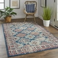 thumbnail image 2 of Feizy Nolan Transitional Oriental, Blue/Red/Ivory, 1'6" x 1'6" Swatch Easy Care Stain Resistant Fade Resistant Vintage Bordered Design Carpet for Living Dining Bed Room, 2 of 8