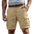 thumbnail image 2 of Guluxicc Cargo Shorts for Men Button Hiking Shorts Regular Fit Solid Color Summer Outdoor Work Casual Shorts with Pockets, 2 of 6