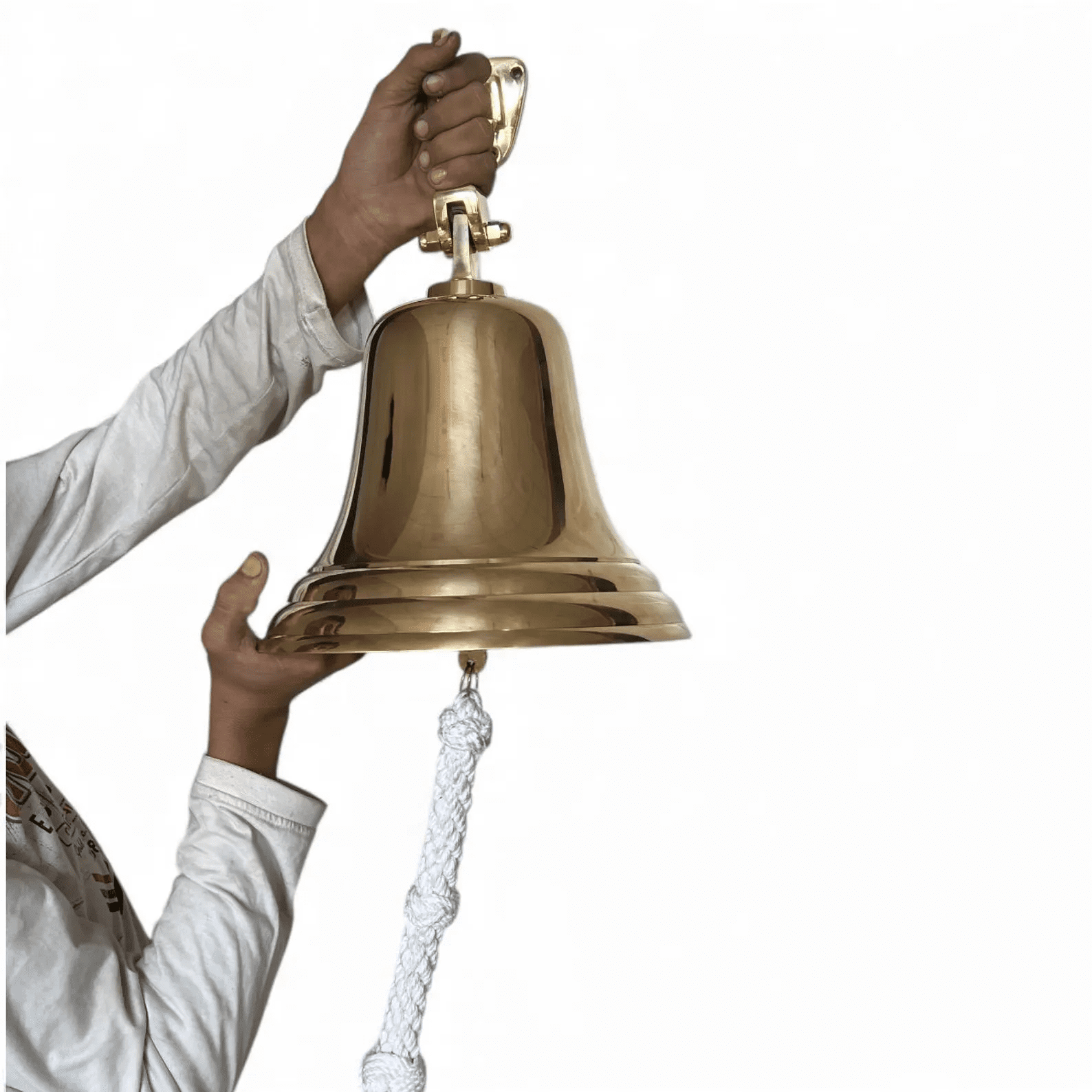 Vintage Nautical Brass Ship Bell Large 11inch Pub Bell, Wall Mountable Door Bell Home Decor Gift