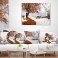 thumbnail image 4 of Designart Sudden Snow in First Autumn - Landscape Photography Throw Pillow - 12x20, 4 of 5