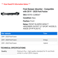 thumbnail image 2 of Front Bumper Absorber - Compatible with 2019 - 2020 Ford Fusion, 2 of 2