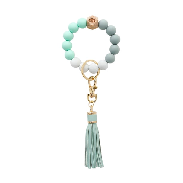 Pulsera llavero Pulsera De Pulsera Con Llavero De Cuentas De Silicona Brazalete Con Llavero De Borla E mi Magideal Pulsera llavero